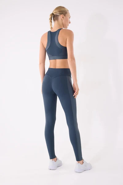 LEGGINGS DEPORTIVOS LARGOS CON BANDA METALIZADA