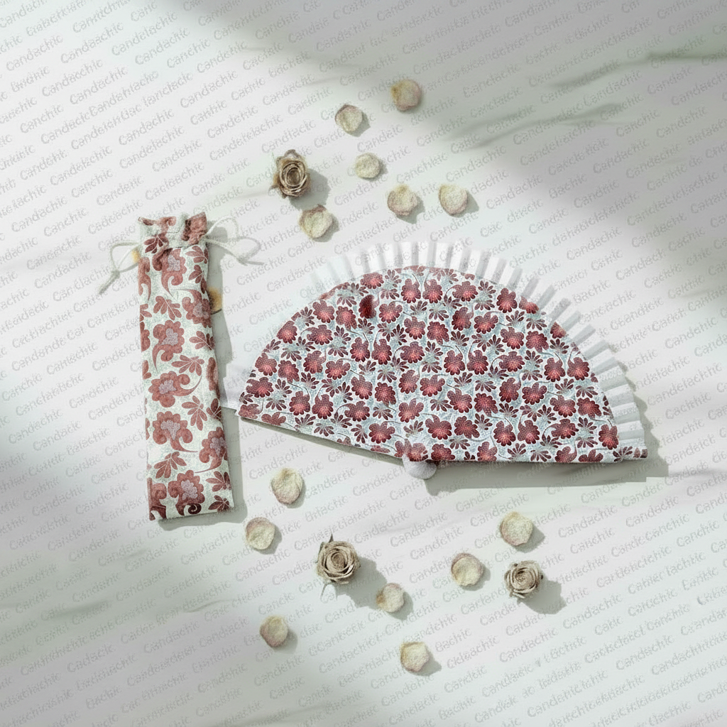 ABANICO, ESTAMPADO, SANDÍA